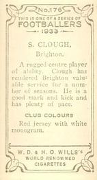 1933 Wills's Victorian Footballers (Small) #176 Stewart Clough Back